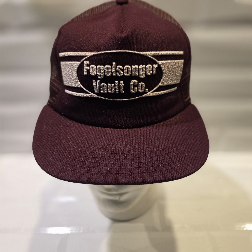 Vintage Fogelsonger Vaults Trucker Hat Snapback Mesh Cap Funeral Old Dead Stock